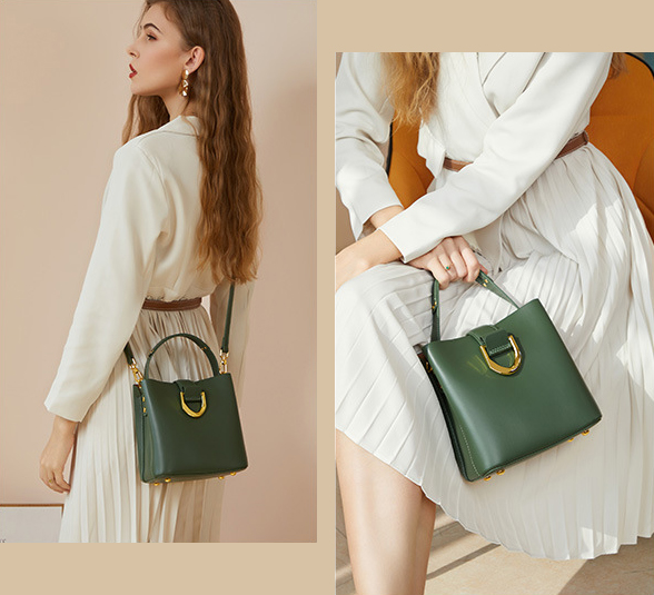 DEEPKEE original nubuck handmade full-grain genuine leather cowhide bag 真皮水桶包 手提單肩斜挎包女 1916 號