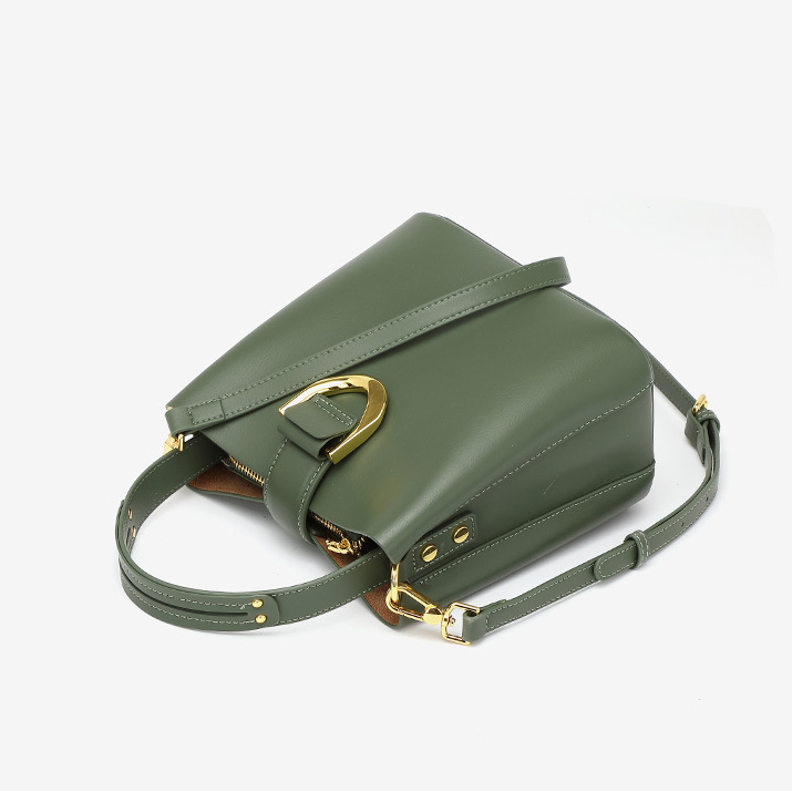 DEEPKEE original nubuck handmade full-grain genuine leather cowhide bag 真皮水桶包 手提單肩斜挎包女 1916 號