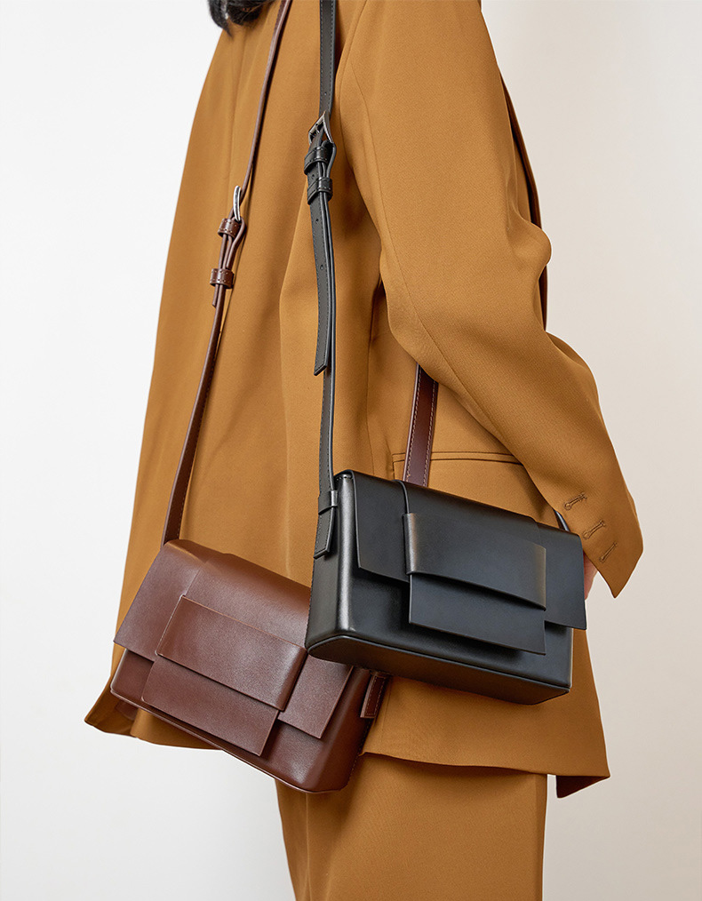 DEEPKEE original nubuck handmade full-grain genuine leather cowhide bag 中性軟皮編織小方包豆腐包小眾設計單肩牛皮女包 2088 號