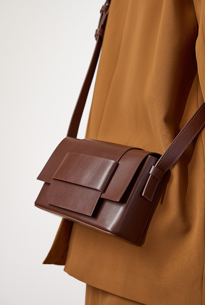 DEEPKEE original nubuck handmade full-grain genuine leather cowhide bag 中性軟皮編織小方包豆腐包小眾設計單肩牛皮女包 2088 號