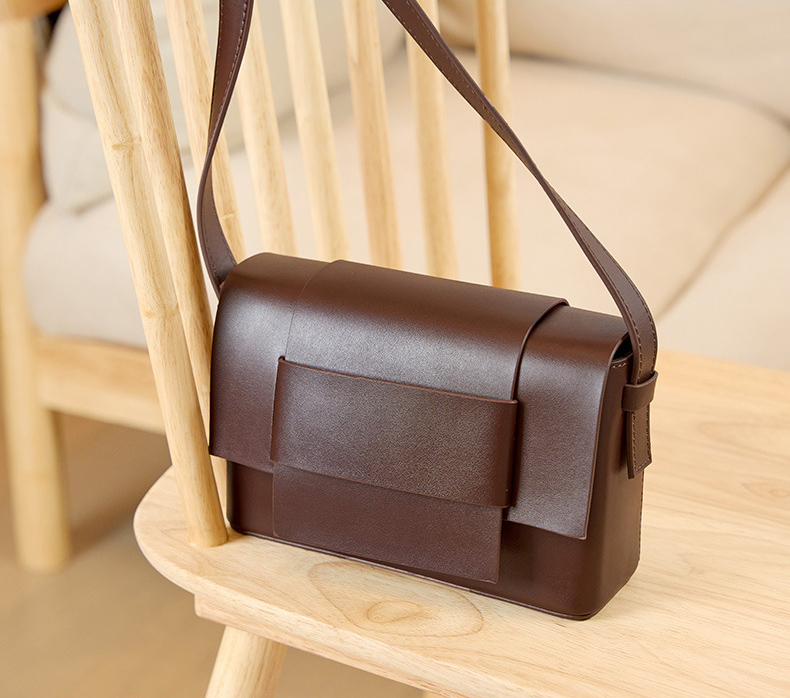 DEEPKEE original nubuck handmade full-grain genuine leather cowhide bag 中性軟皮編織小方包豆腐包小眾設計單肩牛皮女包 2088 號