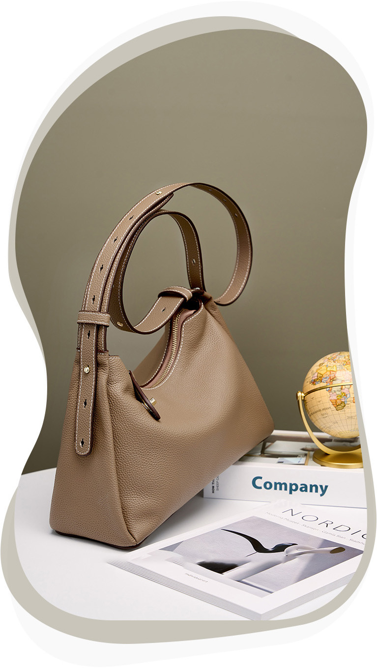 DEEPKEE original nubuck handmade full-grain genuine leather cowhide bag 真皮斜挎單肩包高級感時尚腋下包 2106 號