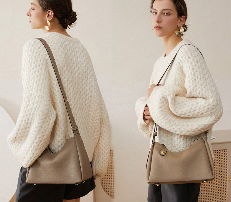 DEEPKEE original nubuck handmade full-grain genuine leather cowhide bag 真皮斜挎單肩包高級感時尚腋下包 2106 號