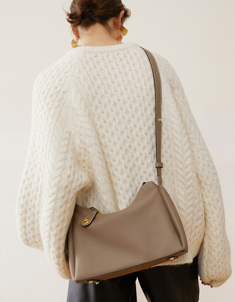 DEEPKEE original nubuck handmade full-grain genuine leather cowhide bag 真皮斜挎單肩包高級感時尚腋下包 2106 號