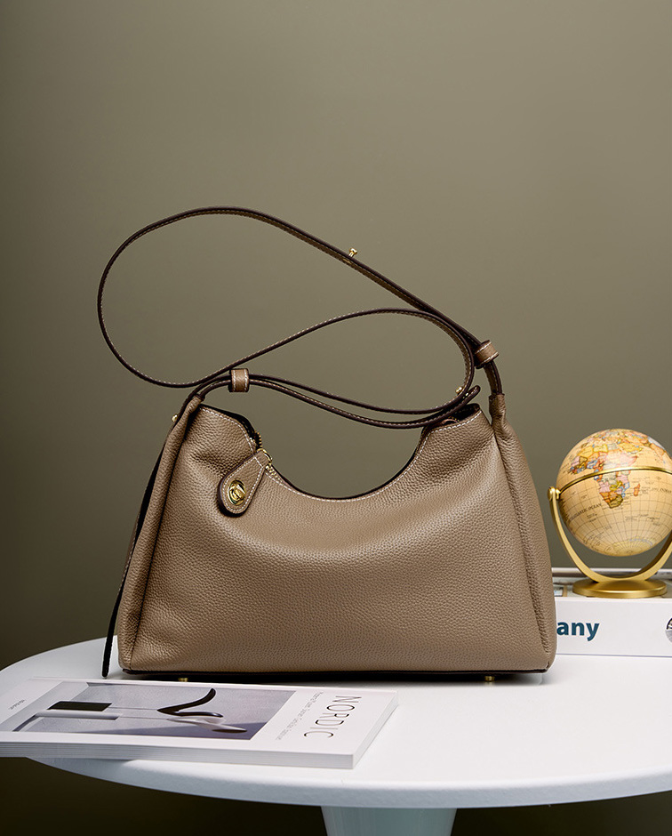 DEEPKEE original nubuck handmade full-grain genuine leather cowhide bag 真皮斜挎單肩包高級感時尚腋下包 2106 號