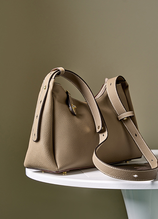 DEEPKEE original nubuck handmade full-grain genuine leather cowhide bag 真皮斜挎單肩包高級感時尚腋下包 2106 號