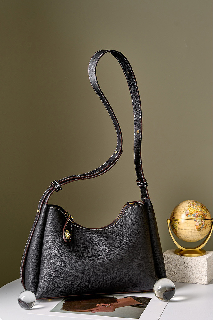 DEEPKEE original nubuck handmade full-grain genuine leather cowhide bag 真皮斜挎單肩包高級感時尚腋下包 2106 號