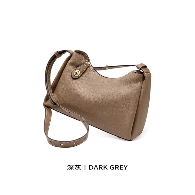 DEEPKEE original nubuck handmade full-grain genuine leather cowhide bag 真皮斜挎單肩包高級感時尚腋下包 2106 號
