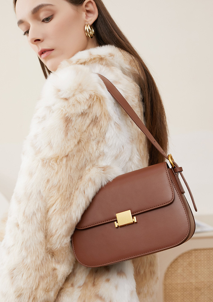 DEEPKEE original nubuck handmade full-grain genuine leather cowhide bag 高級感小眾設計腋下包真皮女包 2126 號