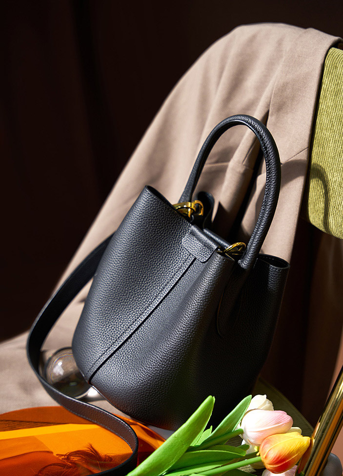 DEEPKEE original nubuck handmade full-grain genuine leather cowhide bag 头层牛皮手提斜挎水桶包2269號