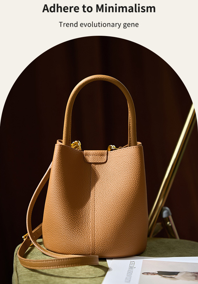 DEEPKEE original nubuck handmade full-grain genuine leather cowhide bag 头层牛皮手提斜挎水桶包2269號