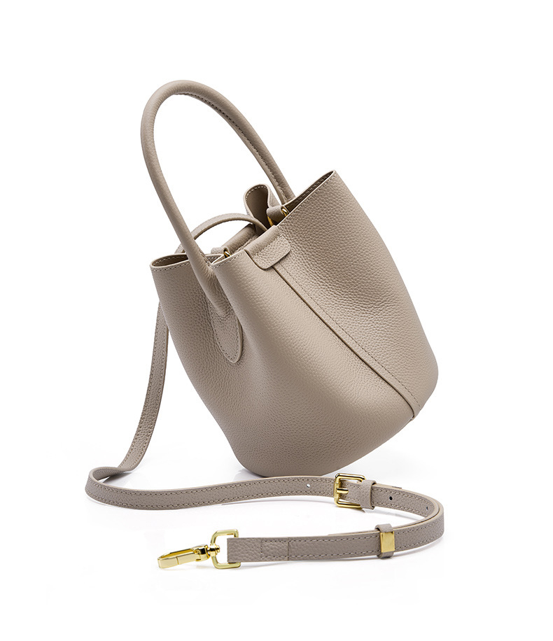 DEEPKEE original nubuck handmade full-grain genuine leather cowhide bag 头层牛皮手提斜挎水桶包2269號