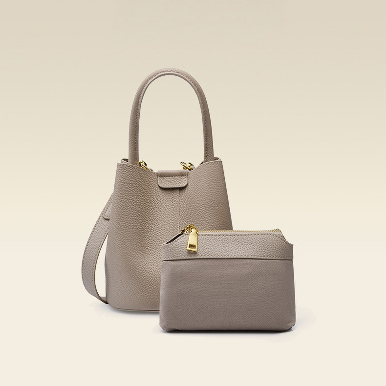 DEEPKEE original nubuck handmade full-grain genuine leather cowhide bag 头层牛皮手提斜挎水桶包2269號