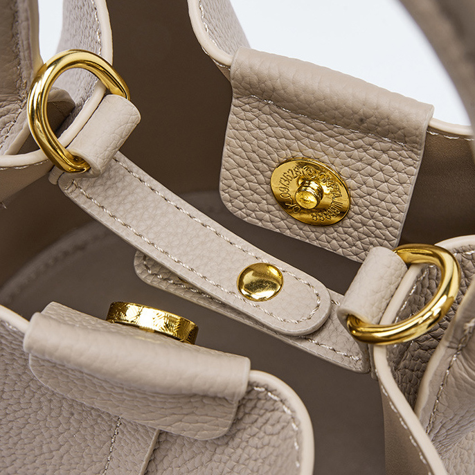 DEEPKEE original nubuck handmade full-grain genuine leather cowhide bag 头层牛皮手提斜挎水桶包2269號