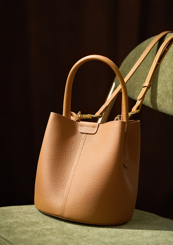 DEEPKEE original nubuck handmade full-grain genuine leather cowhide bag 头层牛皮手提斜挎水桶包2269號