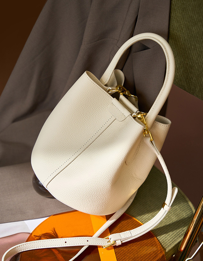 DEEPKEE original nubuck handmade full-grain genuine leather cowhide bag 头层牛皮手提斜挎水桶包2269號