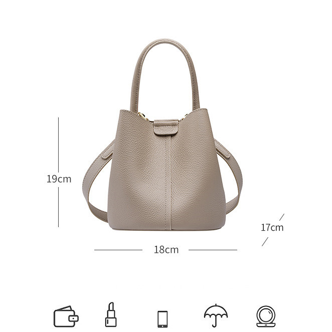 DEEPKEE original nubuck handmade full-grain genuine leather cowhide bag 头层牛皮手提斜挎水桶包2269號