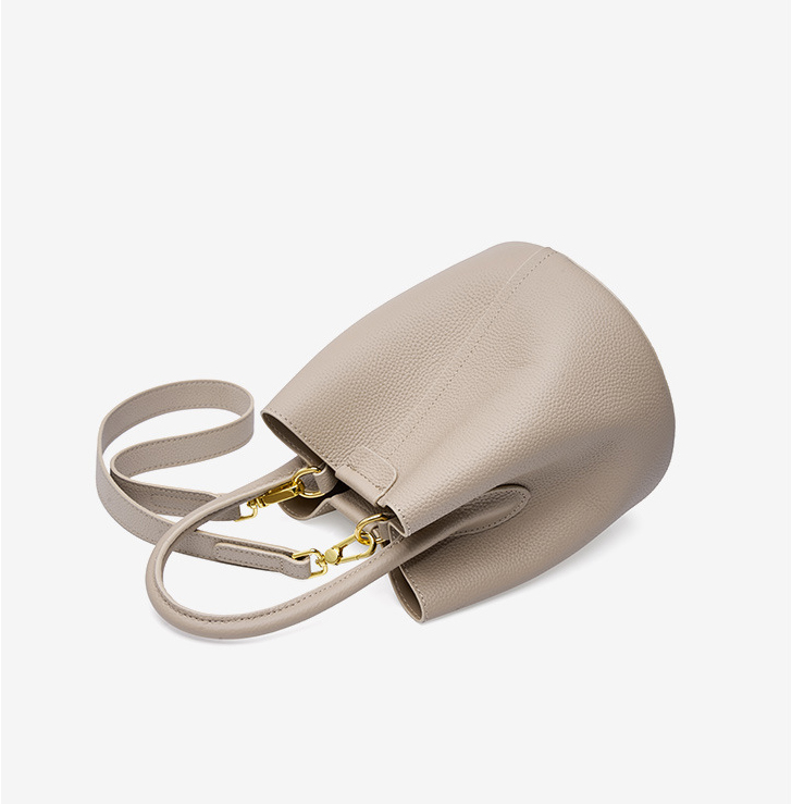 DEEPKEE original nubuck handmade full-grain genuine leather cowhide bag 头层牛皮手提斜挎水桶包2269號