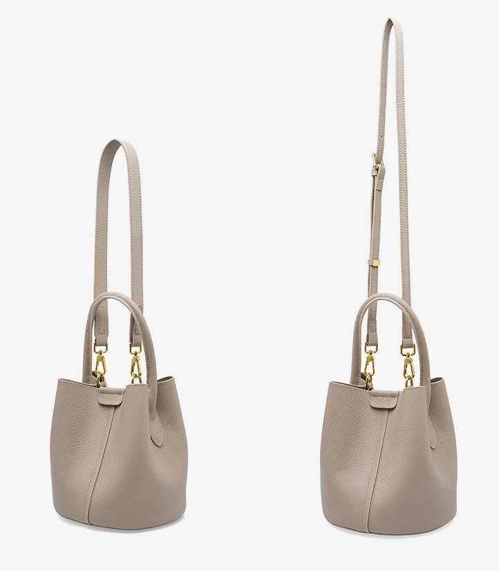 DEEPKEE original nubuck handmade full-grain genuine leather cowhide bag 头层牛皮手提斜挎水桶包2269號