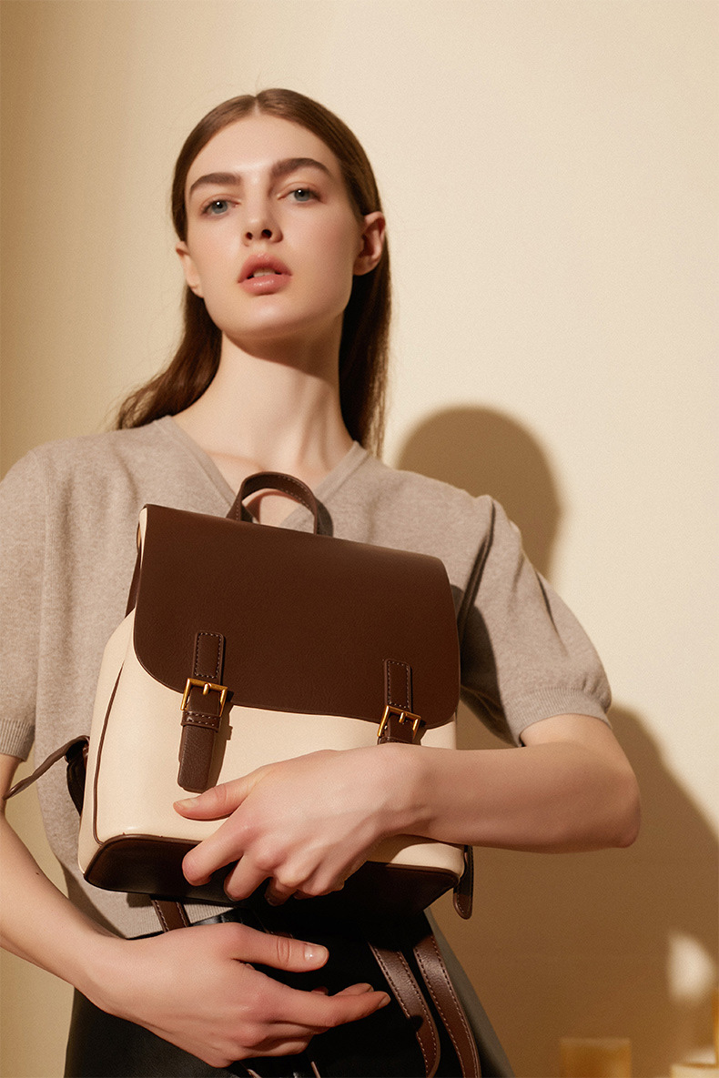 DEEPKEE original nubuck handmade full-grain genuine leather cowhide bag 新款雙肩包 簡約大容量旅行背包 2287 號