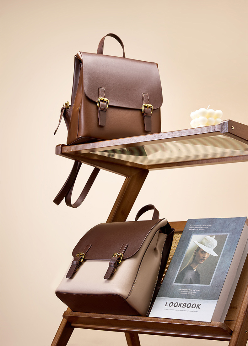 DEEPKEE original nubuck handmade full-grain genuine leather cowhide bag 新款雙肩包 簡約大容量旅行背包 2287 號