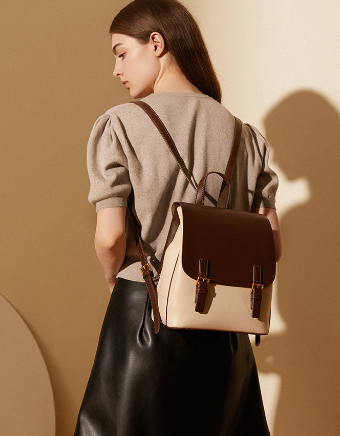 DEEPKEE original nubuck handmade full-grain genuine leather cowhide bag 新款雙肩包 簡約大容量旅行背包 2287 號