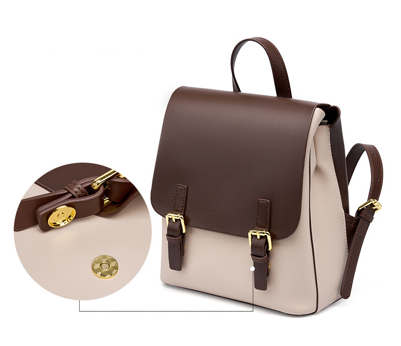 DEEPKEE original nubuck handmade full-grain genuine leather cowhide bag 新款雙肩包 簡約大容量旅行背包 2287 號