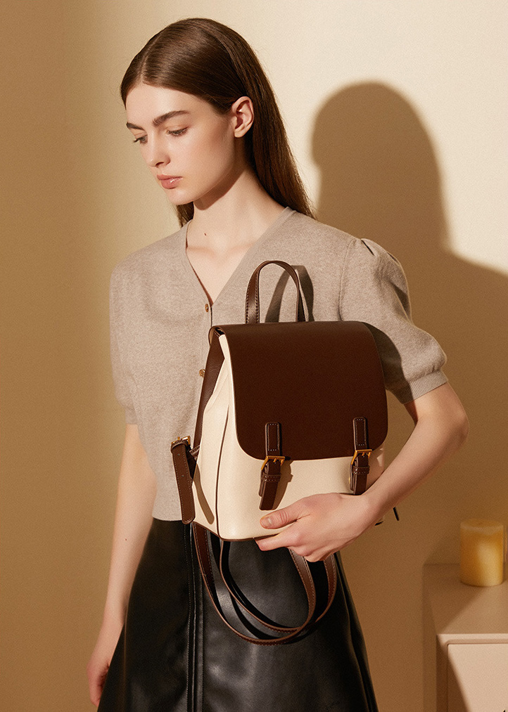 DEEPKEE original nubuck handmade full-grain genuine leather cowhide bag 新款雙肩包 簡約大容量旅行背包 2287 號