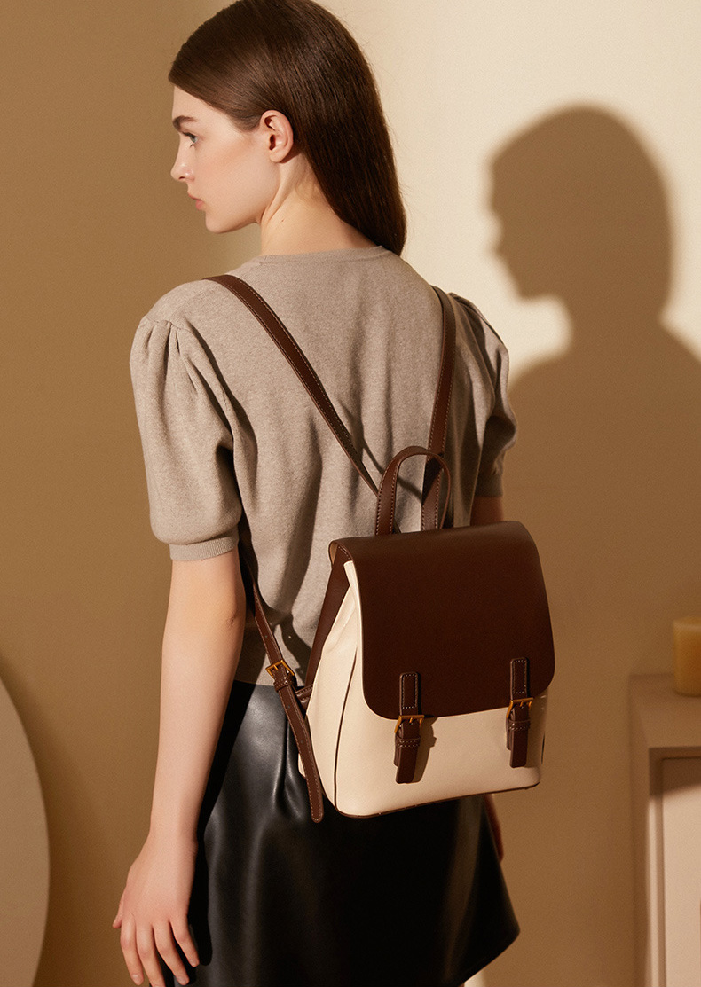 DEEPKEE original nubuck handmade full-grain genuine leather cowhide bag 新款雙肩包 簡約大容量旅行背包 2287 號