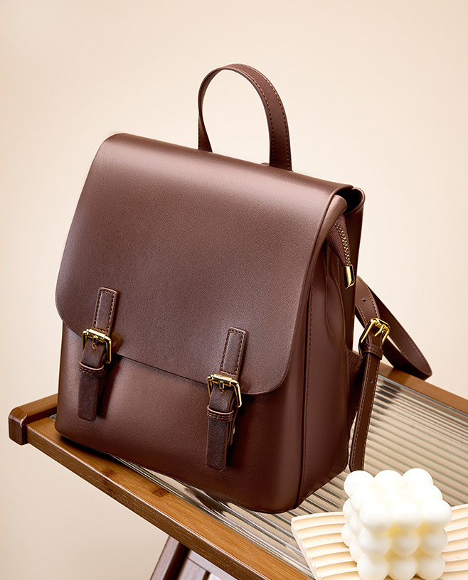 DEEPKEE original nubuck handmade full-grain genuine leather cowhide bag 新款雙肩包 簡約大容量旅行背包 2287 號