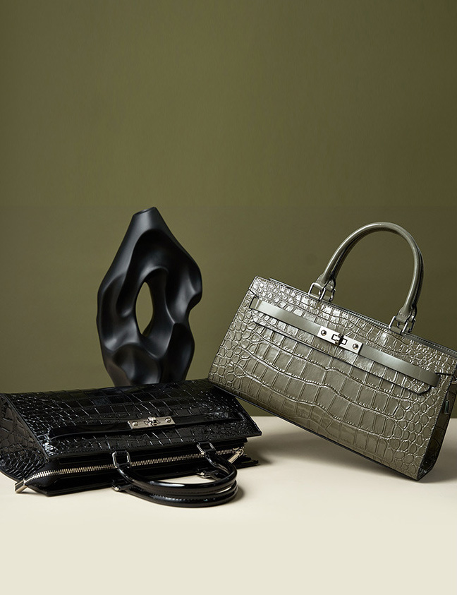 DEEPKEE original nubuck handmade full-grain genuine leather cowhide bag 凱麗包鱷魚紋牛皮百搭女包 手提單肩斜挎大容量包 2299 號