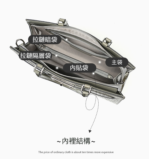 DEEPKEE original nubuck handmade full-grain genuine leather cowhide bag 凱麗包鱷魚紋牛皮百搭女包 手提單肩斜挎大容量包 2299 號