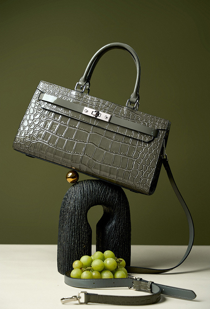 DEEPKEE original nubuck handmade full-grain genuine leather cowhide bag 凱麗包鱷魚紋牛皮百搭女包 手提單肩斜挎大容量包 2299 號