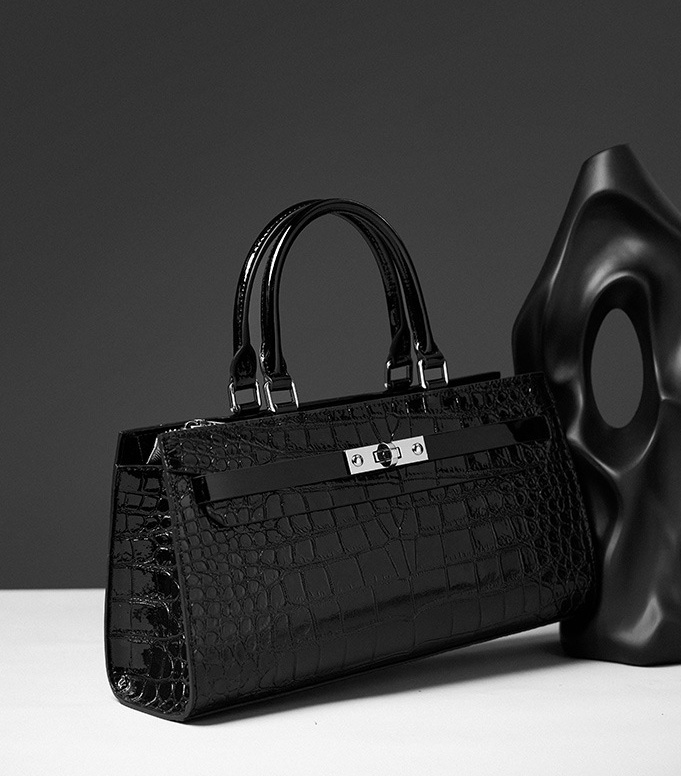 DEEPKEE original nubuck handmade full-grain genuine leather cowhide bag 凱麗包鱷魚紋牛皮百搭女包 手提單肩斜挎大容量包 2299 號