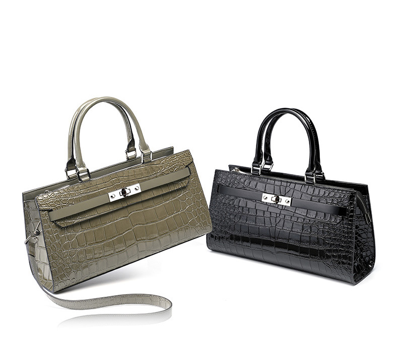 DEEPKEE original nubuck handmade full-grain genuine leather cowhide bag 凱麗包鱷魚紋牛皮百搭女包 手提單肩斜挎大容量包 2299 號