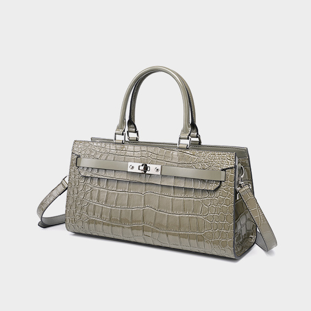 DEEPKEE original nubuck handmade full-grain genuine leather cowhide bag 凱麗包鱷魚紋牛皮百搭女包 手提單肩斜挎大容量包 2299 號