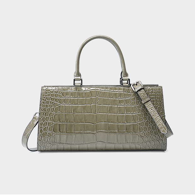 DEEPKEE original nubuck handmade full-grain genuine leather cowhide bag 凱麗包鱷魚紋牛皮百搭女包 手提單肩斜挎大容量包 2299 號