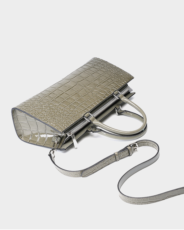 DEEPKEE original nubuck handmade full-grain genuine leather cowhide bag 凱麗包鱷魚紋牛皮百搭女包 手提單肩斜挎大容量包 2299 號