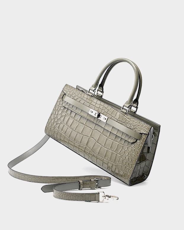 DEEPKEE original nubuck handmade full-grain genuine leather cowhide bag 凱麗包鱷魚紋牛皮百搭女包 手提單肩斜挎大容量包 2299 號