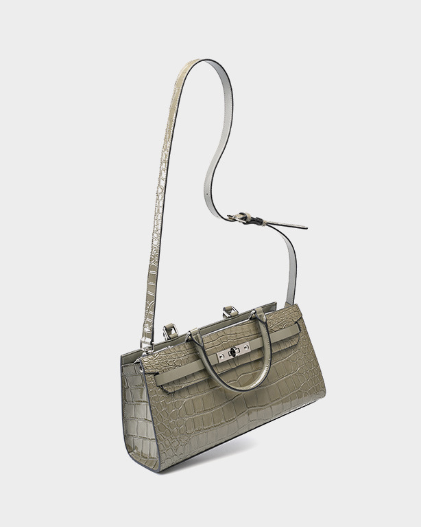 DEEPKEE original nubuck handmade full-grain genuine leather cowhide bag 凱麗包鱷魚紋牛皮百搭女包 手提單肩斜挎大容量包 2299 號