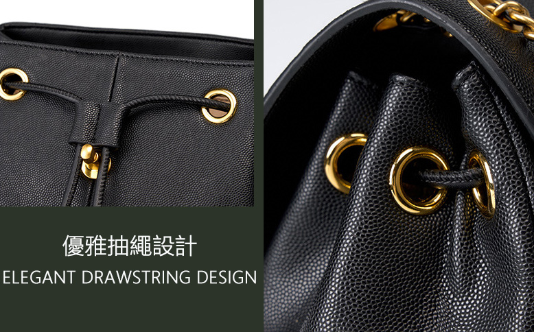 DEEPKEE original nubuck handmade full-grain genuine leather cowhide bag 小香風鍊條雙肩包 出遊旅行小背包 2361 號