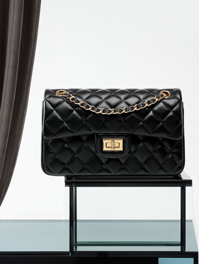 DEEPKEE original nubuck handmade full-grain genuine leather cowhide bag 頭層牛皮鏈條菱格單肩斜挎真皮小方包 2382 號