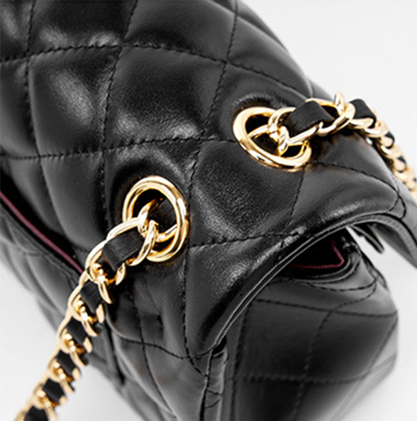 DEEPKEE original nubuck handmade full-grain genuine leather cowhide bag 頭層牛皮鏈條菱格單肩斜挎真皮小方包 2382 號