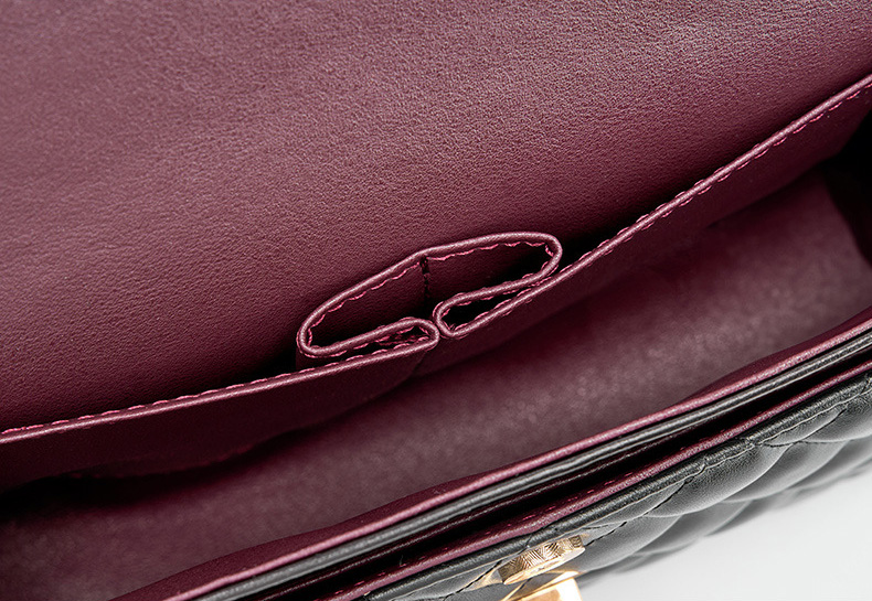 DEEPKEE original nubuck handmade full-grain genuine leather cowhide bag 頭層牛皮鏈條菱格單肩斜挎真皮小方包 2382 號