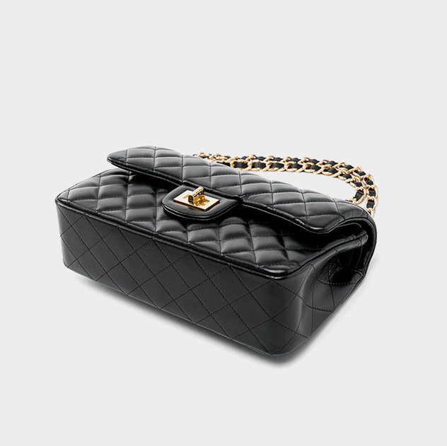 DEEPKEE original nubuck handmade full-grain genuine leather cowhide bag 頭層牛皮鏈條菱格單肩斜挎真皮小方包 2382 號