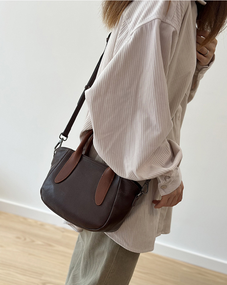 DEEPKEE 頭層樹膏牛皮單肩斜挎包 質感真皮女包 25011 號