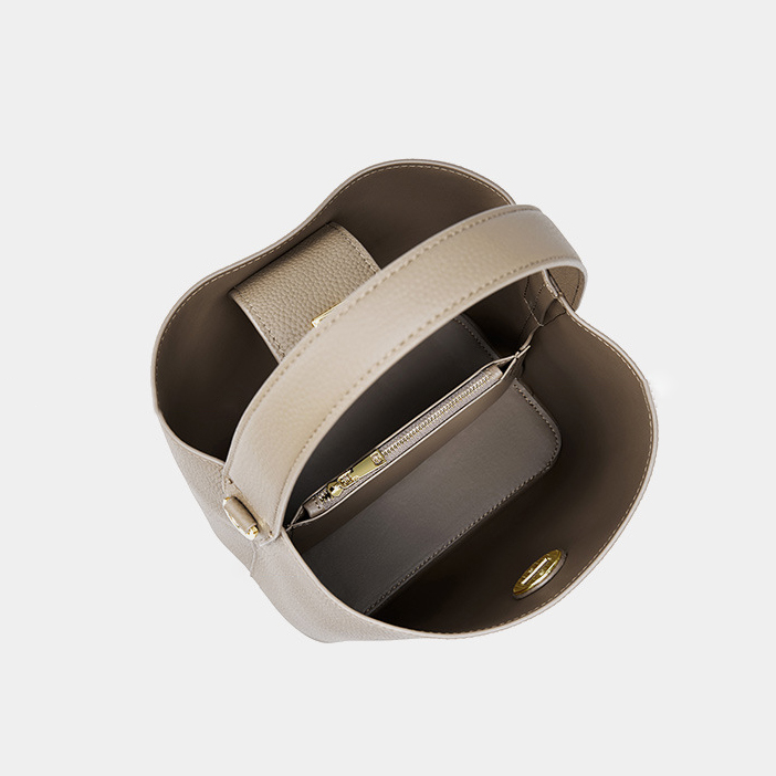 DEEPKEE original nubuck handmade full-grain genuine leather cowhide bag 新款水桶包真皮女包大容量單肩斜挎手提包 2503 號