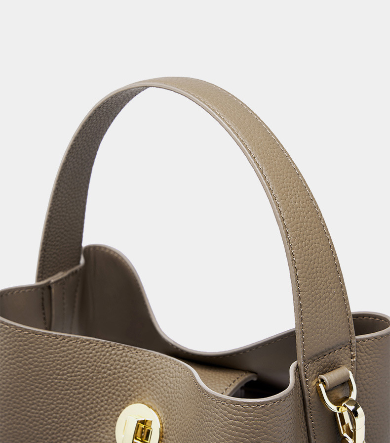 DEEPKEE original nubuck handmade full-grain genuine leather cowhide bag 新款水桶包真皮女包大容量單肩斜挎手提包 2503 號