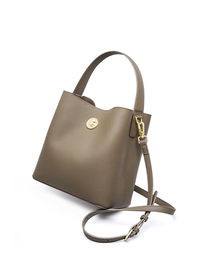 DEEPKEE original nubuck handmade full-grain genuine leather cowhide bag 新款水桶包真皮女包大容量單肩斜挎手提包 2503 號