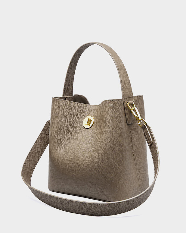 DEEPKEE original nubuck handmade full-grain genuine leather cowhide bag 新款水桶包真皮女包大容量單肩斜挎手提包 2503 號